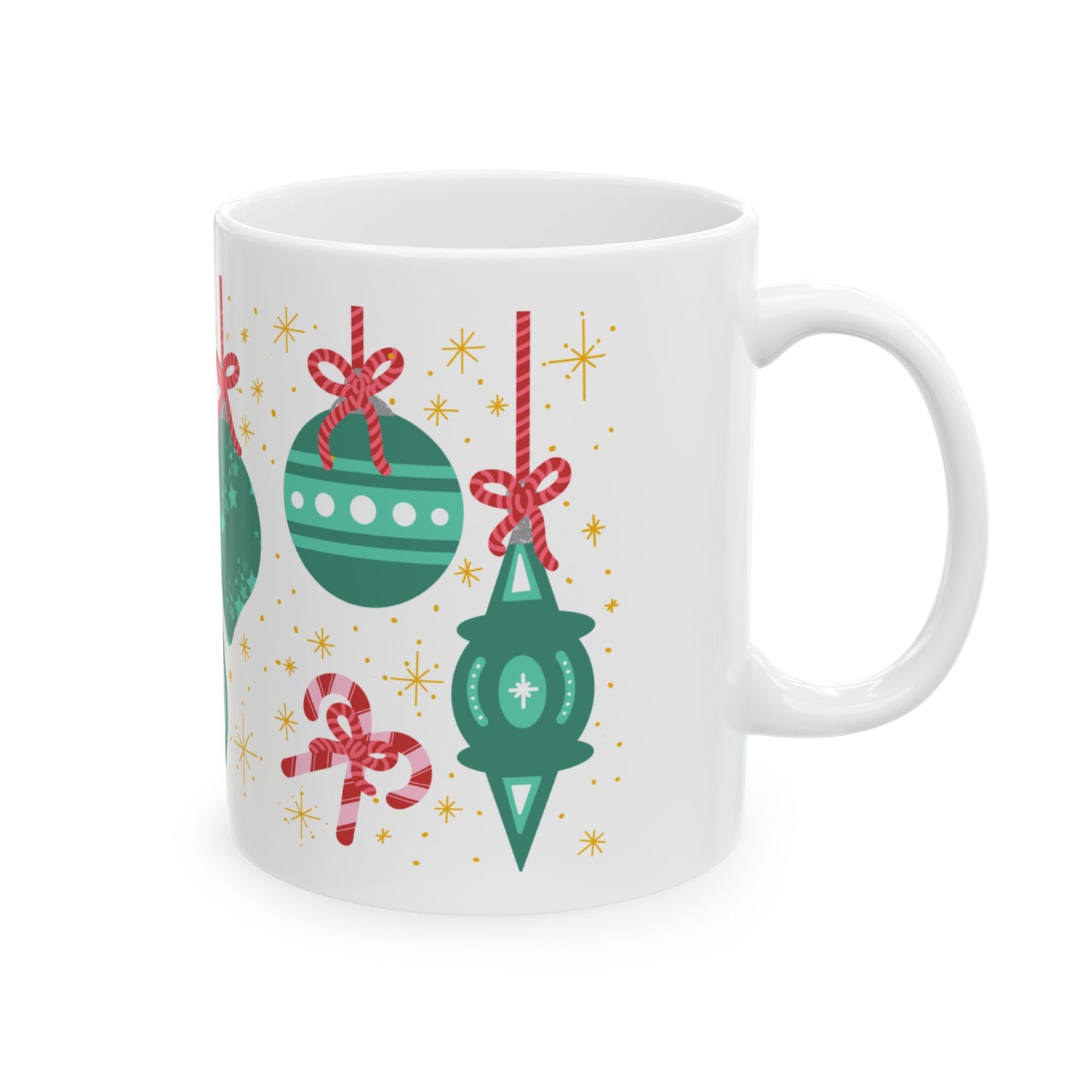 Ceramic Mug with Christmas Ornament Design in 2 Sizes