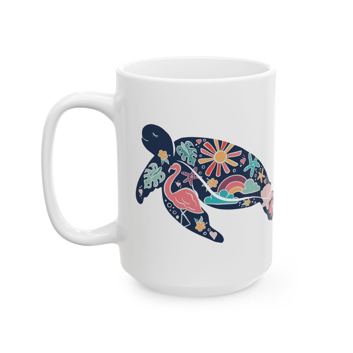 Retro Sea turtle Ceramic Mug in 2 Sizes