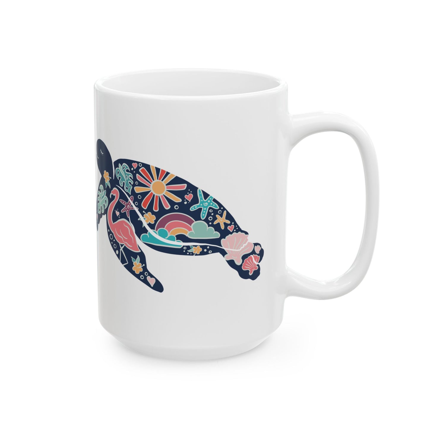 Retro Sea turtle Ceramic Mug in 2 Sizes