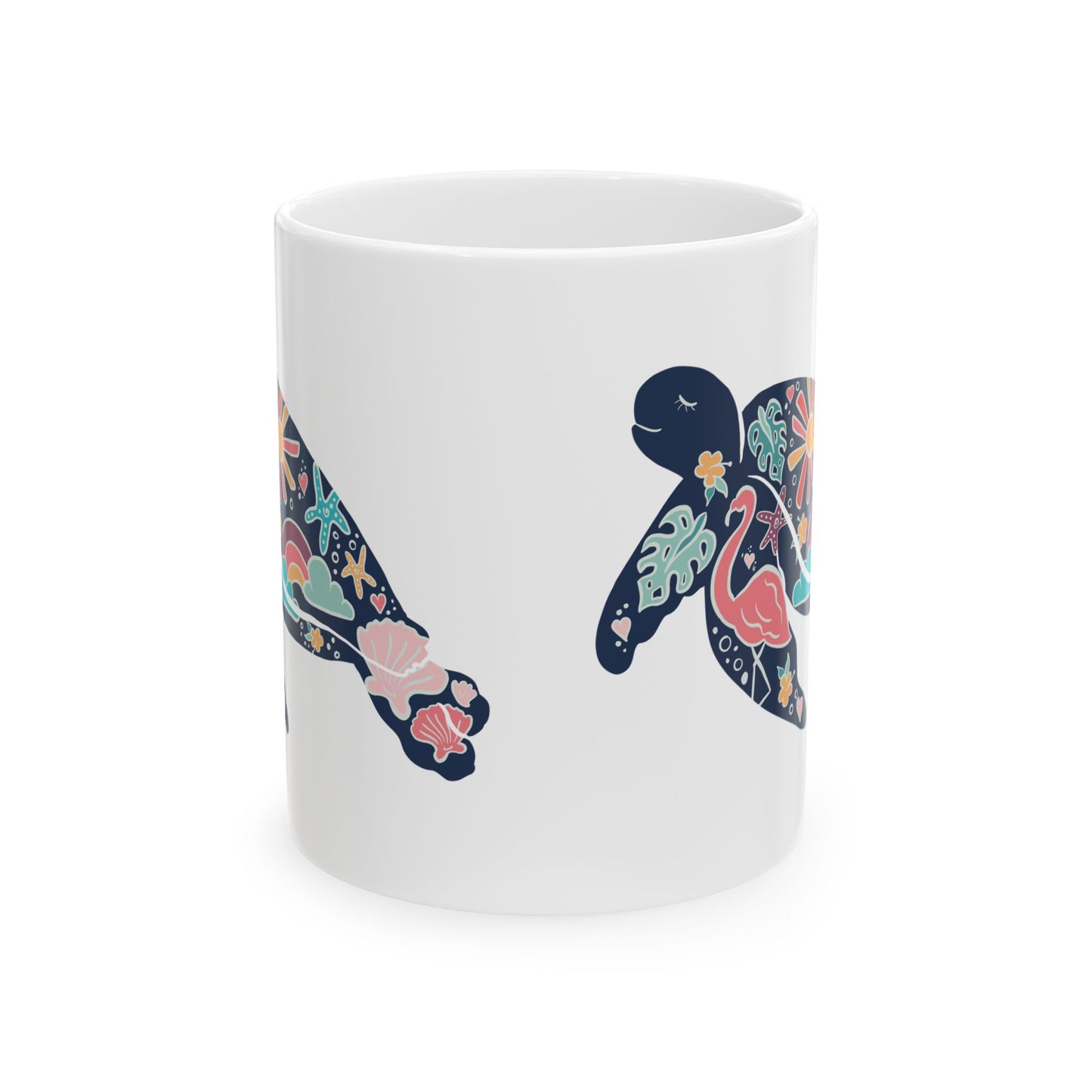 Retro Sea turtle Ceramic Mug in 2 Sizes