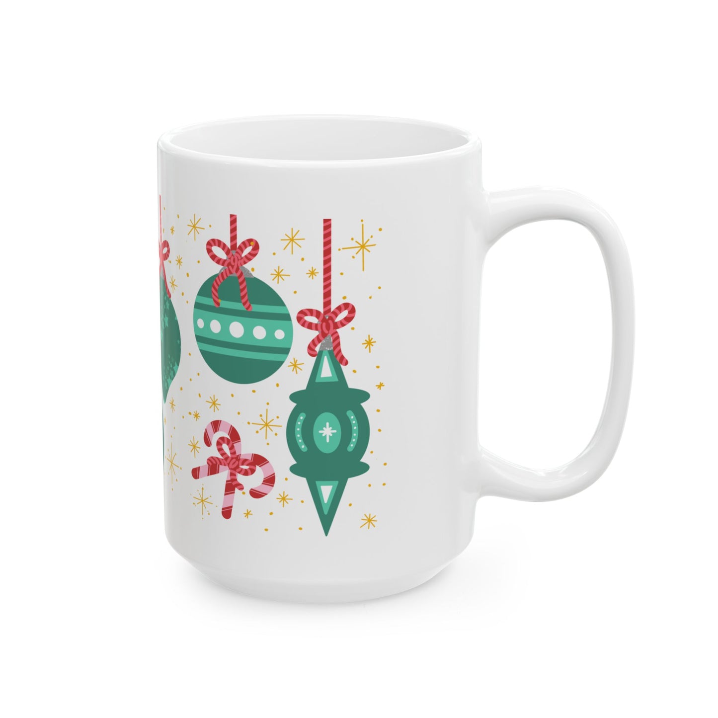 Ceramic Mug with Christmas Ornament Design in 2 Sizes