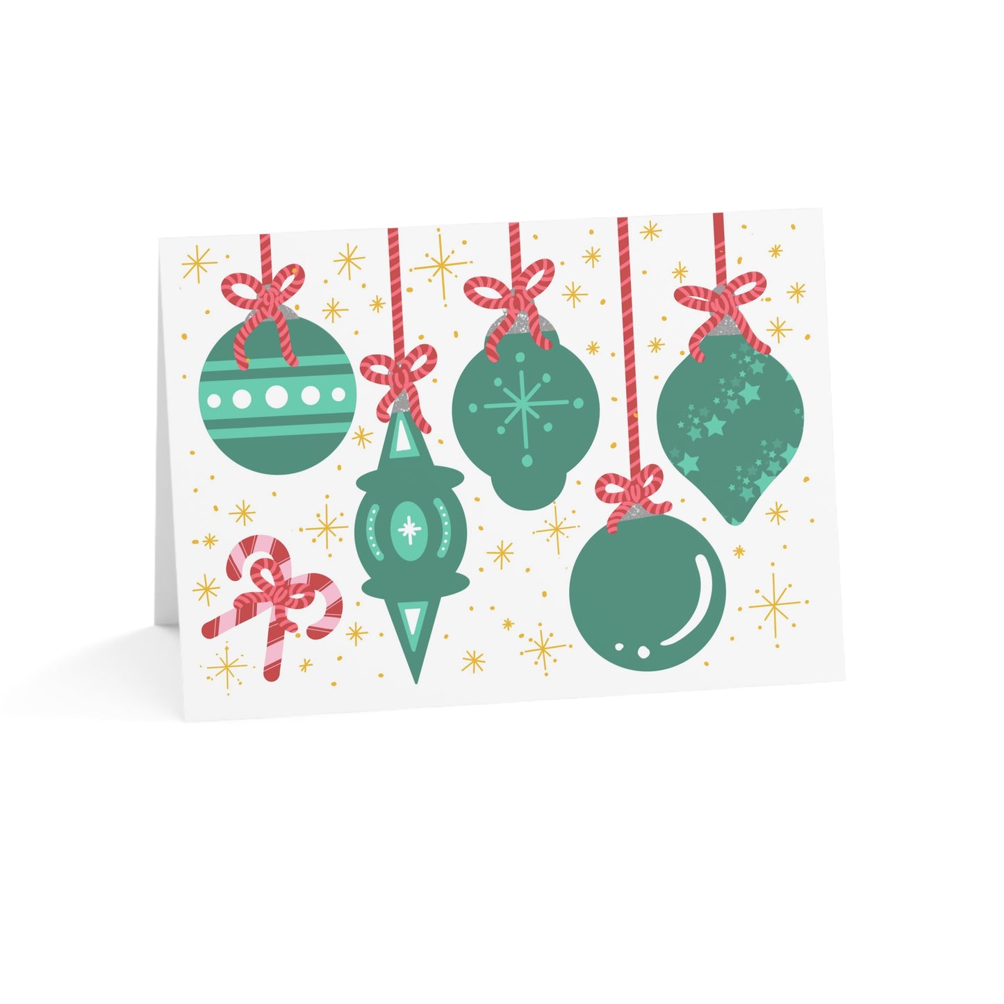 Green Christmas Ornament Note Cards