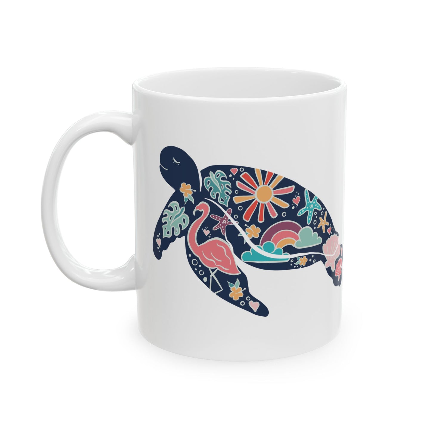 Retro Sea turtle Ceramic Mug in 2 Sizes