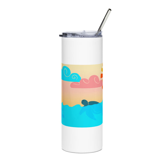 Happy Sea Turtle Insulated Tumbler - 20oz Stainless Steel