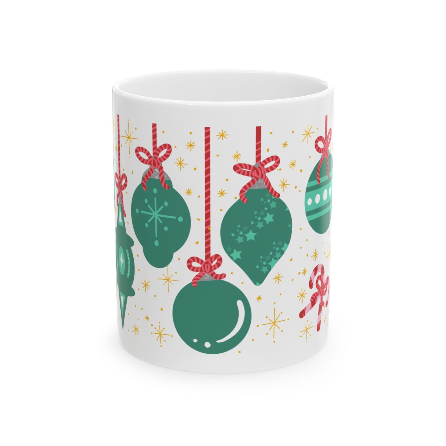 Ceramic Mug with Christmas Ornament Design in 2 Sizes