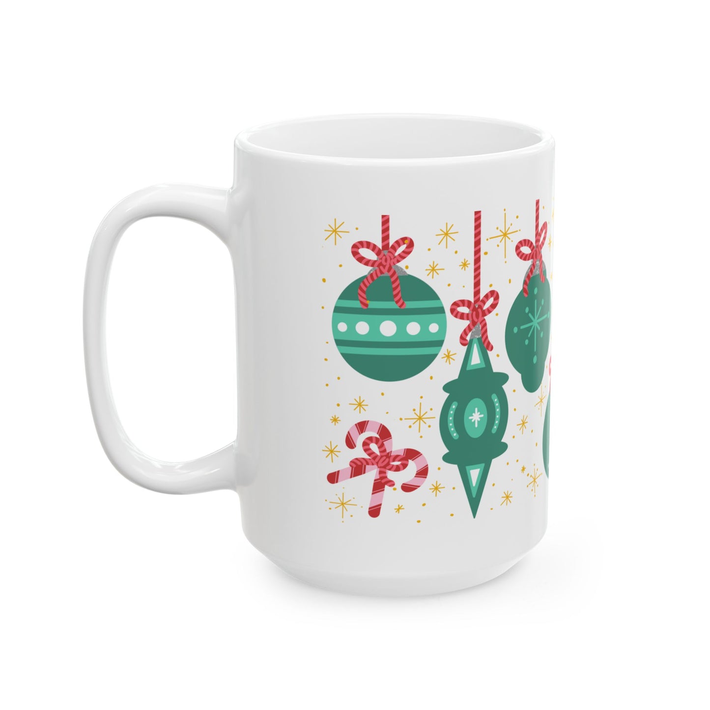 Ceramic Mug with Christmas Ornament Design in 2 Sizes