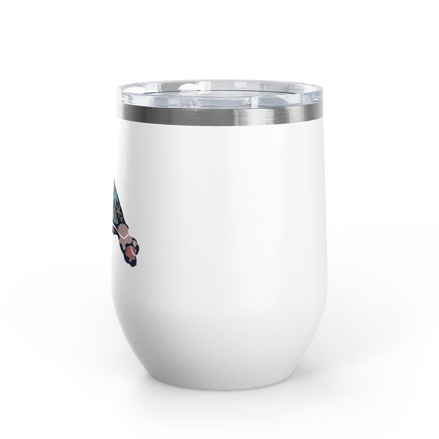 Sea Turtle Floral 12oz Insulated Wine Tumbler