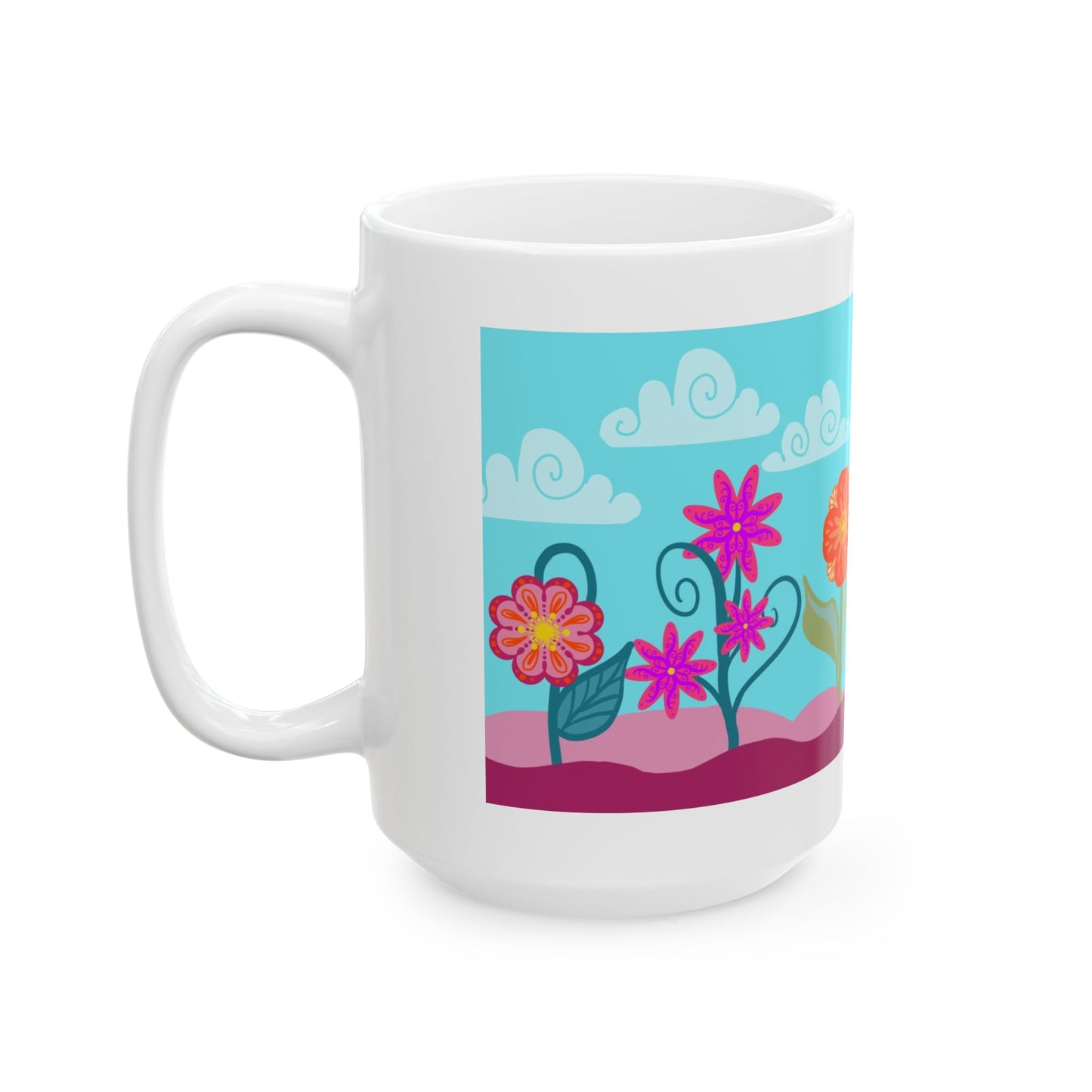 Bright Florals Ceramic Mug