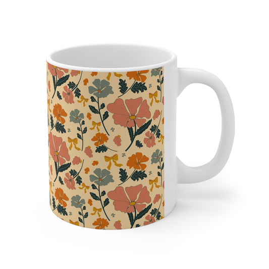 Ceramic Mug with Fall Florals