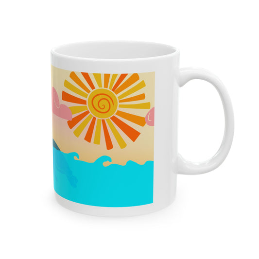 Happy Sea Turtles Ceramic Mug in 2 Sizes