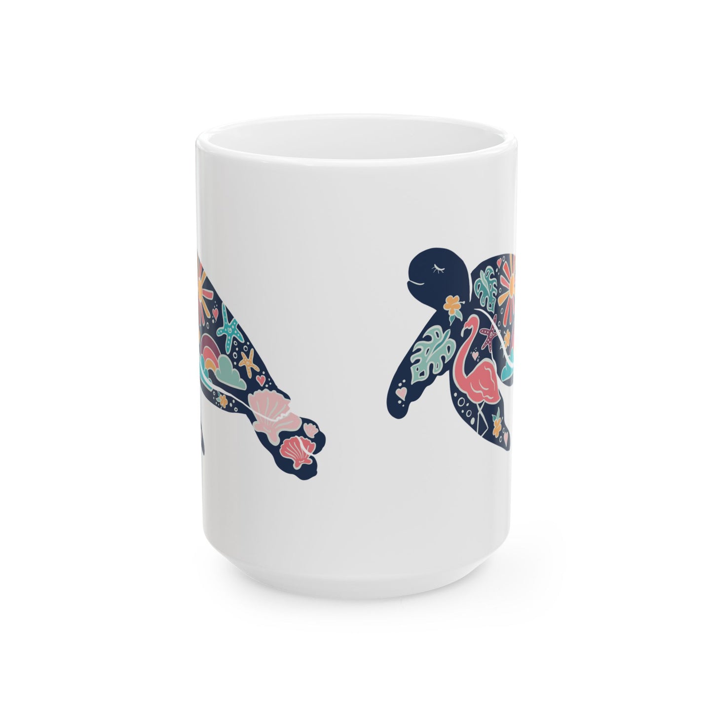 Retro Sea turtle Ceramic Mug in 2 Sizes