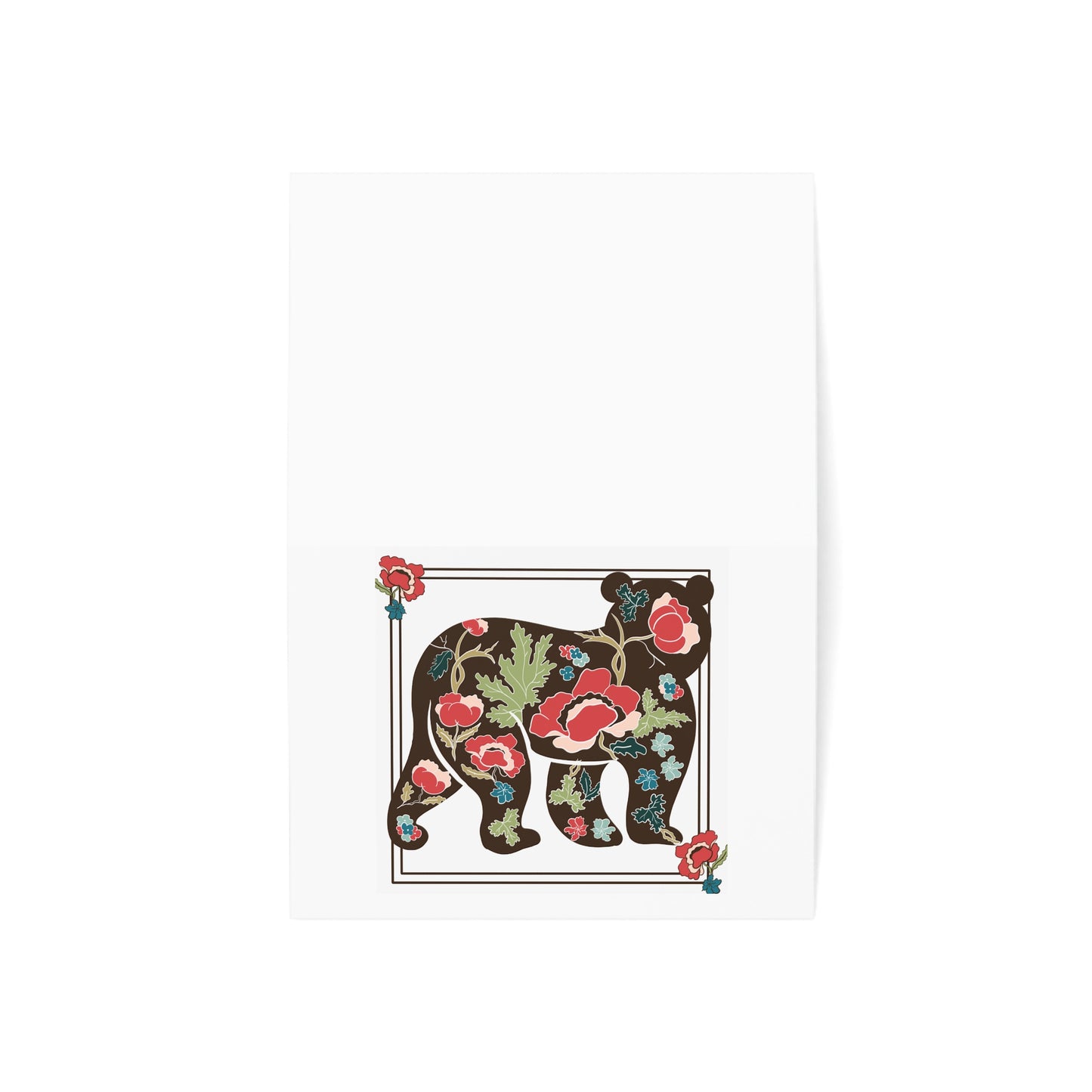 Floral Bear Greeting Cards Set, Nature-Inspired Cards for All Occasions