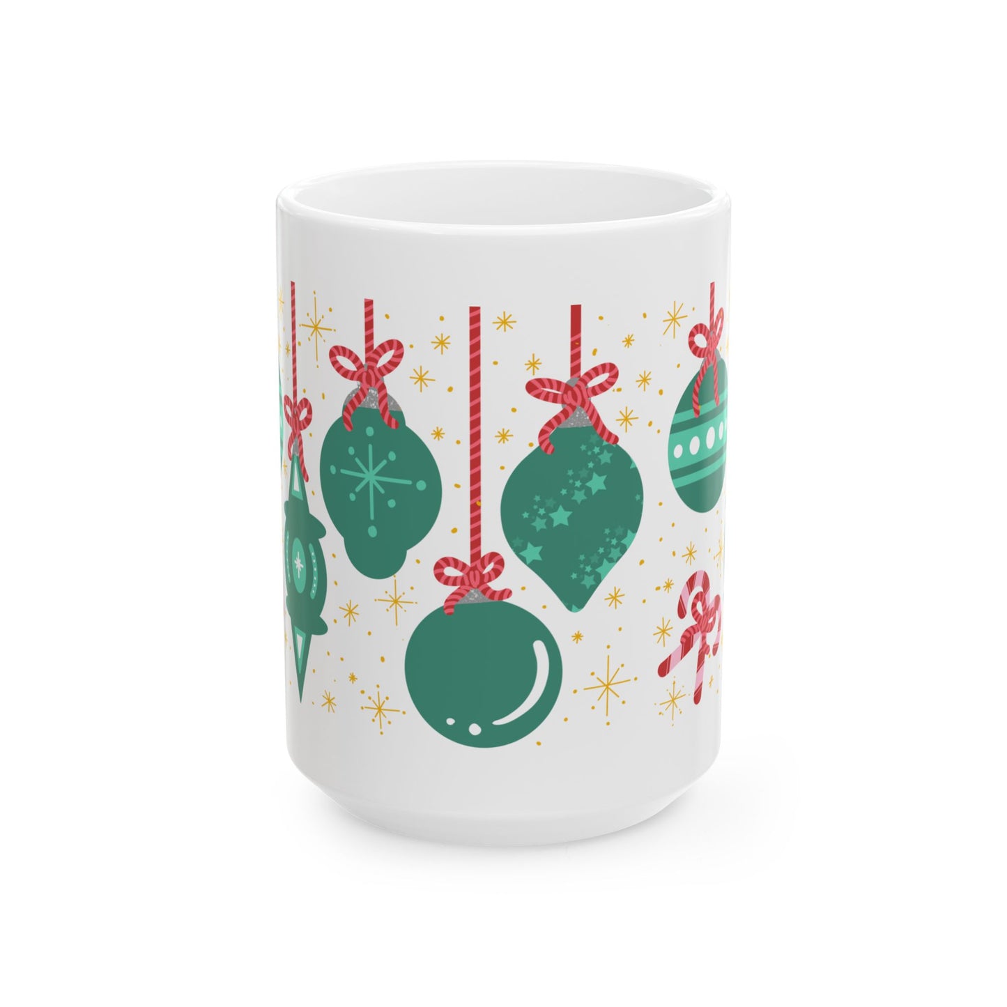 Ceramic Mug with Christmas Ornament Design in 2 Sizes