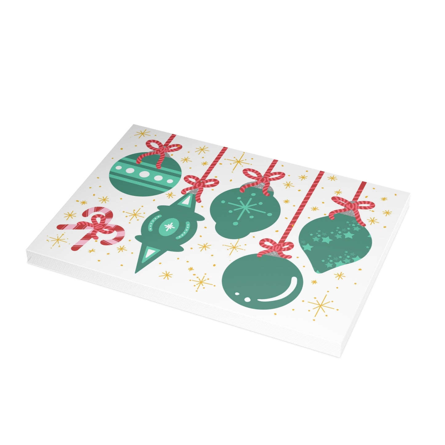 Green Christmas Ornament Note Cards