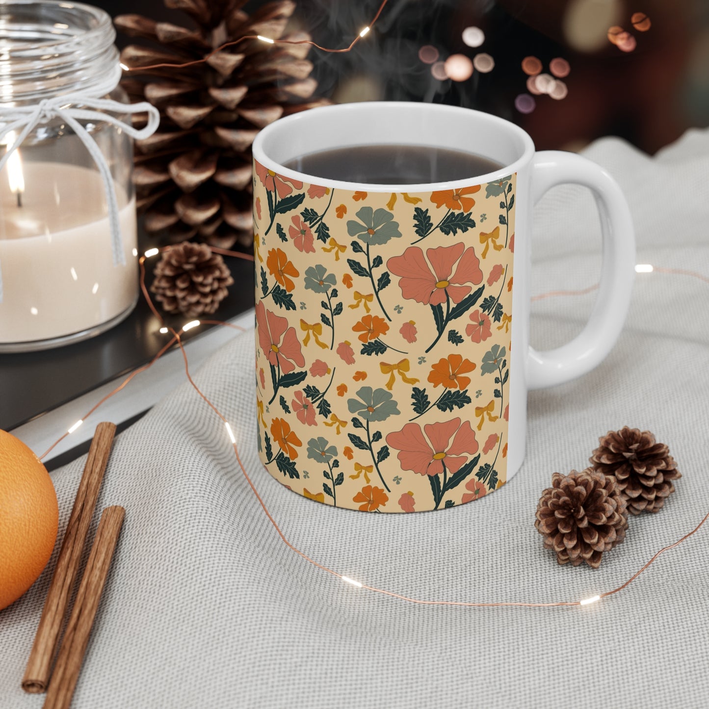 Ceramic Mug with Fall Florals