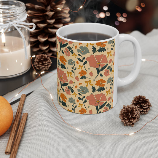 Ceramic Mug with Fall Florals
