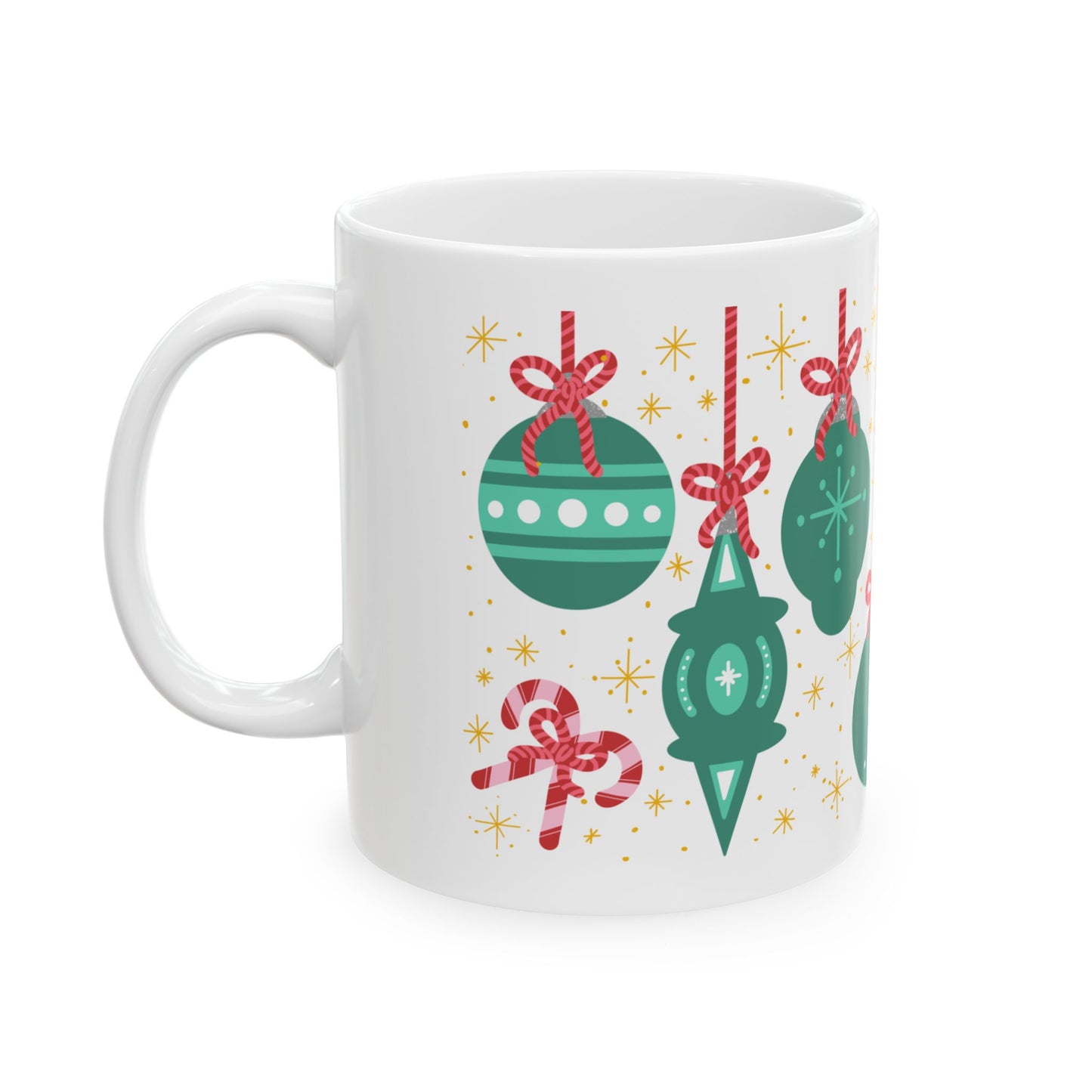 Ceramic Mug with Christmas Ornament Design in 2 Sizes